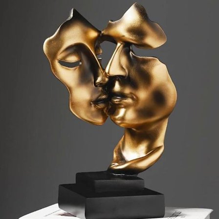 Par Statuer Figurer Kunst Hjemmeinnredning Bokhylle Dekor Hyllepynt Moderne Kjærlighetsgave Bronse for Par Støpejern Hylleinnredning for Hjemmet