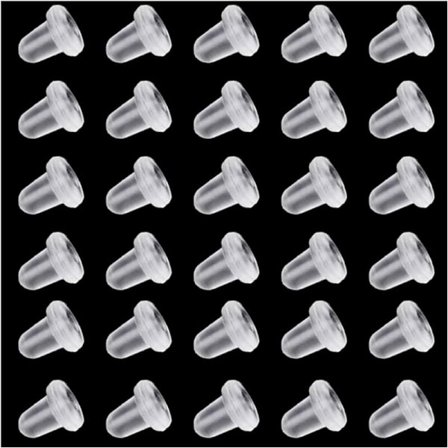 200 stk. gennemsigtige silikone ørepropper, ørestikpropper, ørestiksikkerhedsbagside (størrelse 4 4 mm) (200 stk.)