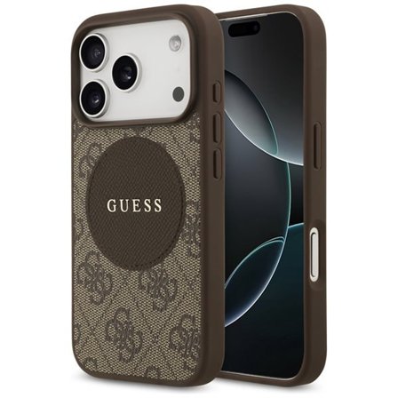 Guess 4G Circle Classic MagSafe-etui med logo til iPhone 17 Pro - brun