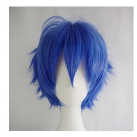 Wekity Unisex Anime Kort Cosplay Paryk Med Pandehår Varmebestandigt Hår, Blå