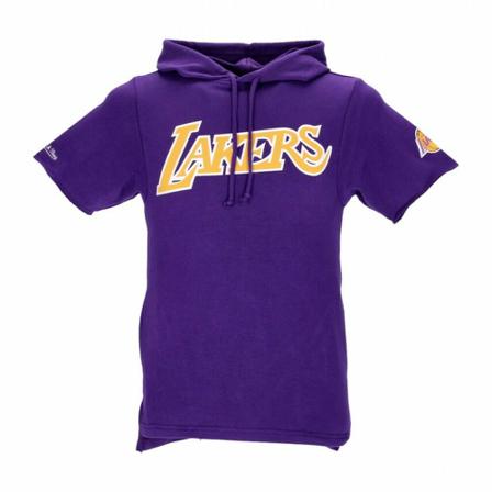 Mitchell & Ness, lightweight short-sleeved hooded sweatshirt Paars, Heren, Maat:S