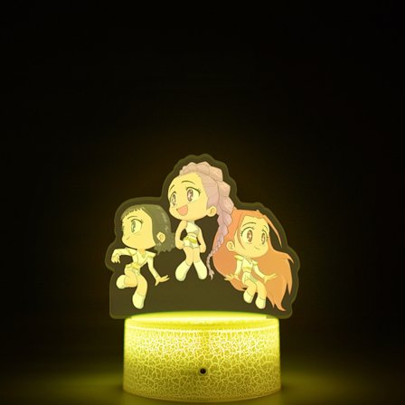 Bestselgende K-POP Demon Hunter Nattlys | Sprekket berørings 16-fargers lampefot, perfekt for soveromsdekor // Q-versjon B