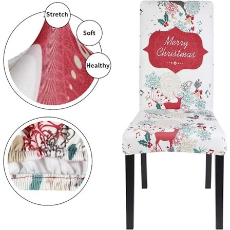 Christmas Pattern Chair Covers 2-pack Universal Stretch Dining Room Chair Slipcovers