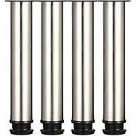 Justerbare Ben 250mm Højde Fortykket Skabsben Bordben Møbelben, Børstet Rustfrit Stål, Justerbar Højde 0-15mm