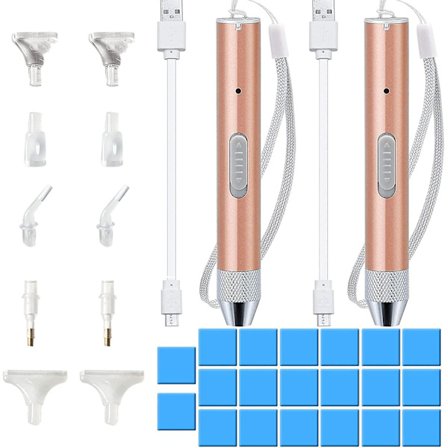 Diamantmålningspenna, Light Point Drill Pen med extra pennhuvuden, målningslim lera 5d diamantmålning verktygstillbehör för nagelkonst DIY målning Cr