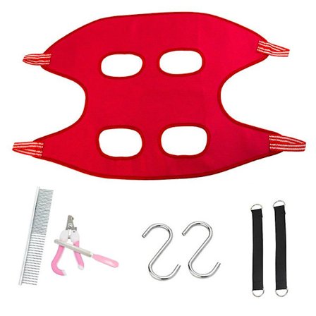 Hundvårdshängmatta Tillbehör Kit, Restraint Bag Hängande Sele Pet Supplies Kit (Röd,M)