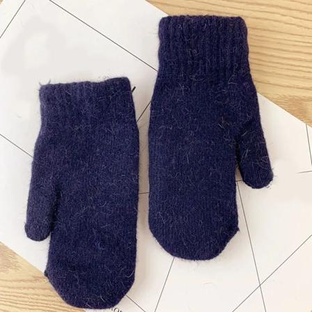 1 Par Handsker Kvinders Vinter Sød Plys Varme Ridehandsker Kvinder Handsker Damehandsker Fluffy Kvinder Vinterhandsker navy blue One Size