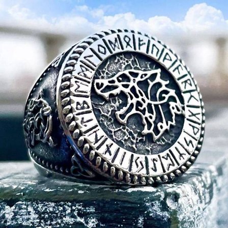 Ring - Nordisk Mytologi - Fenrir med runor