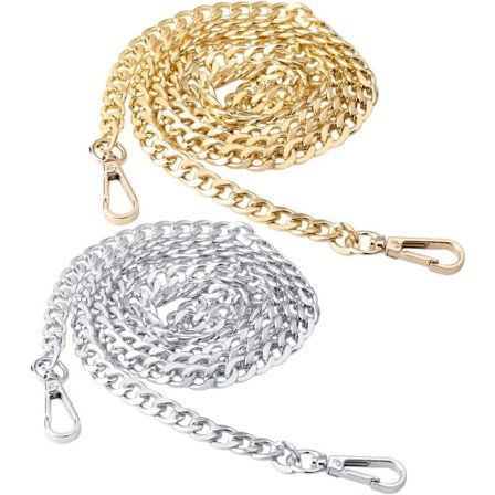 2 delar väskkedja, metall axelrem Kedja Axelrem Kedja för väska Handväska Dam Crossbody väska (guld, Silver) - Perfet_tfrf