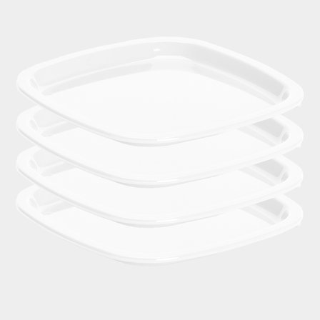 Plasttallerken Nordiska Plast, hvid, 24 cm, 4-pak