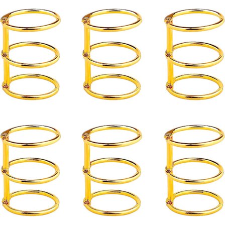 10 stk. Guld Bogringe 3-Ring Ringe Metalplade Bindere 15mm Metal Ring Binder til Studie Kort Fotoalbum Scrapbog Ark