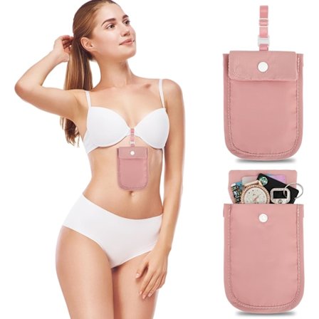 Pengebelte for reiser, kvinner, BH-lommebok, skjulte reisevesker
