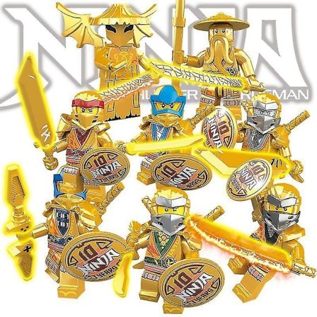 1mor 10th Anniversary Gold Edition Ninja Motorcycle Masters Of Spinjitzu Jay Cole Kai Zane Lloyd Minifigurer Byggstenar Barnleksak