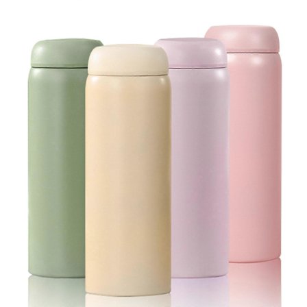 380ML Rejsekaffekrus, Genanvendelig Termokop i Rustfrit Stål med Lækagesikkert Låg til Varme og Kolde Drikke (Hvid)