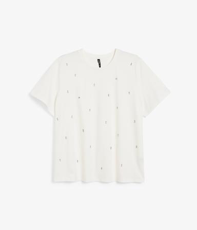 Top z kryształkami | Offwhite | Kobieta | Kappahl