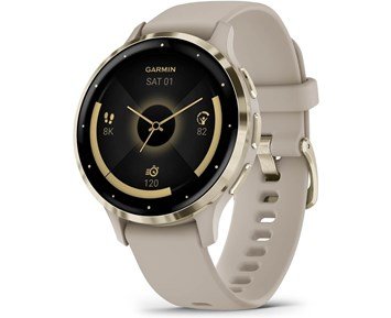 Garmin Venu 3S French Gray/Soft Gold AMOLED 41mm - GPS-smartklocka med smarta hälso- och fitnessfunktioner