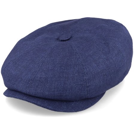 Stetson - Ble flatcap Czapka Z Daszkiem - Hatteras Linen Blue Flat Cap @ Hatstore