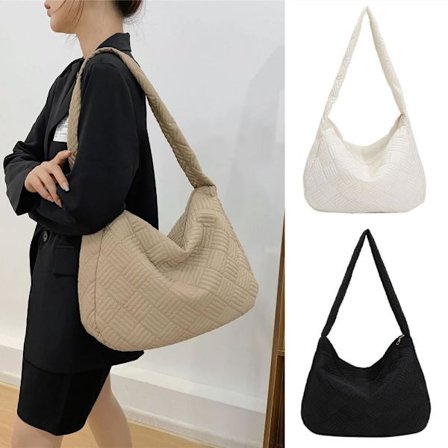 Damväskor Vintervarma axelväskor i bomull khaki