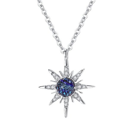 Kosmisk stjärn- och månhalsband för kvinnor, koppar- och silverstjärn- och måne kosmisk halsband, kosmiskt speciellt stjärnhalsband