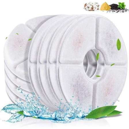 8-pack Ersättningsfilter för kattfontän | Automatiska vattenfontänfilter för husdjur | Aktivt kolfilter