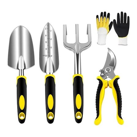Haveredskaber i rustfrit stål - Haveredskabssæt - Havehandsker - Havesæt (800 g, 5 stk.)