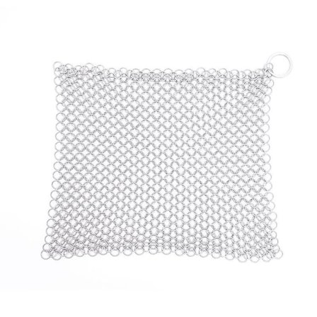 Støbejernsrenser, skrubber, skrubber 7" X 7" rustfri stål kæde stegepanderenser til støbejern, præ-krydrede hollandske ovne, vaffeljernspander