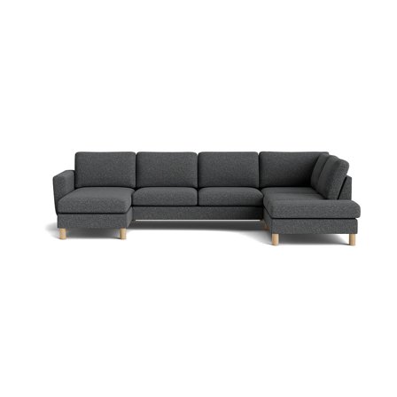 Haven U-sofa, venstrevendt, Puente Grå/Blå, komfortabel hjørnesofa - 327x206x86cm - Slap af med stil og elegance i denne rummelige U-formede sofa