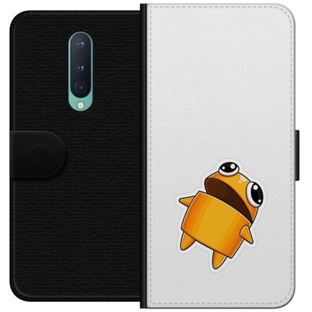 Yhteensopiva Lompakkokotelo OnePlus OnePlus 8 Oranssi piirretty hahmo, jolla on suuret silmät ja dynaaminen asento leikkisässä tyylissä