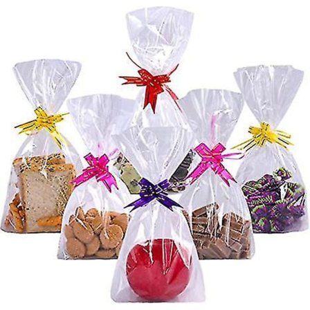 50 Små Godteriposer Transparent Gaveposer Plast Celloposer