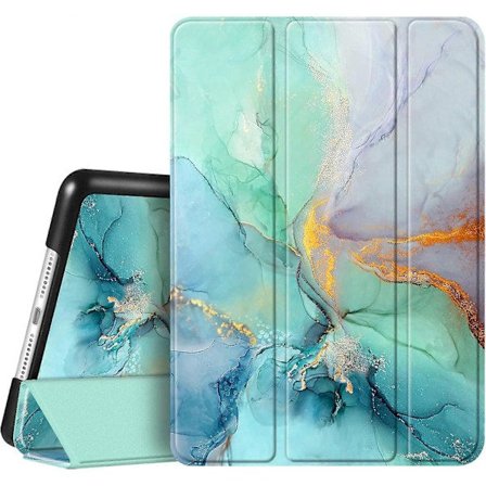Etui til iPad 9. generation (2021) / 8. generation (2020) / 7. generation (2019) 10,2 tommer - Letvægts Etui Portræt Hård Bagside, Smaragd Marmor