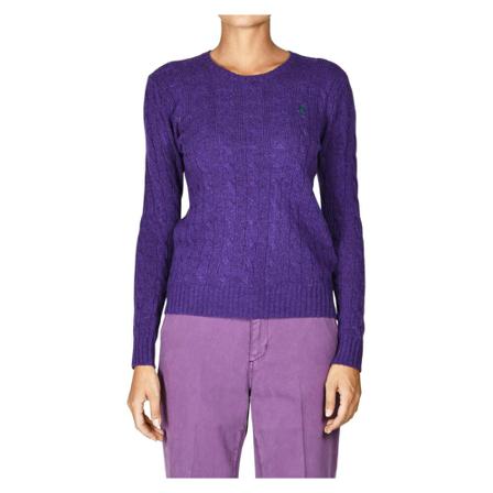 Ralph Lauren Round-neck Strik Lilla, Dame Striktrøjer