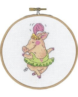 Broderikit Tavla Gris med fjäder