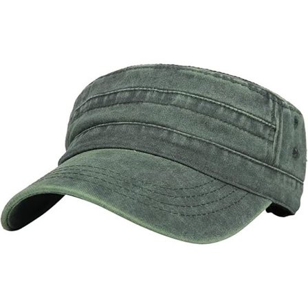 Vintage militær kasket til mænd - Hærhat med skygge - Bomulds kadethat W