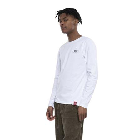 Alpha Industries, Koszulka męska Alpha Industries Back Print Heavy LS 116571 09 Biały, Mężczyzna, Rozmiar: S