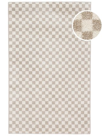 Washable Scandina Beige/White Small Oeko-Tex Rug