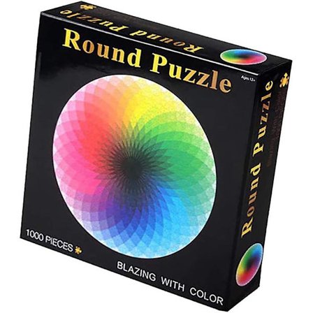 Pussel 1000 Bitar Runt Pussel Kreativ Regnbågsgradient Pussel Svårt Pussel Klassiskt Pussel Stress Relief[D]