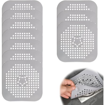 Bruse Hår Fangst, 10 Stykker Grå Bruse Hår Filter, Vask Støvsuger, Fastgjort med Sugeskål på Bagsiden, til Køkken, Badeværelse, Badekar, Brusebad