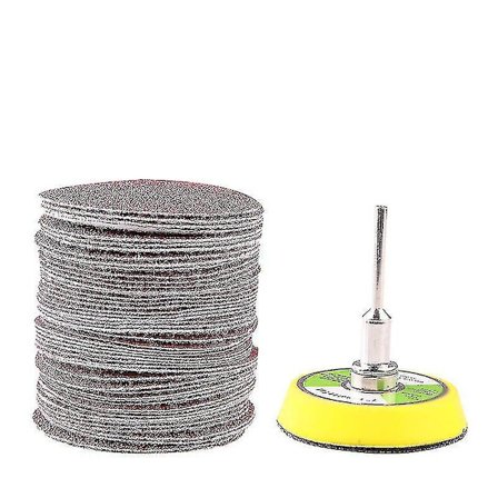 2 tum slippapper, 50 mm, rund form sandpapper, 60 180 korn, kardborre, slipverktyg