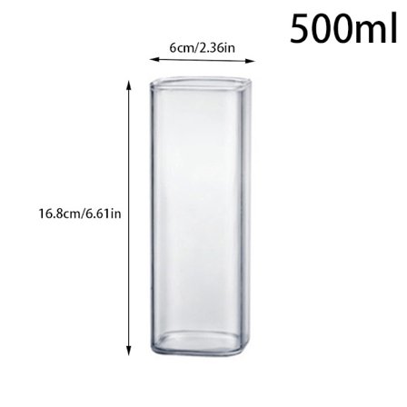 Neliönmuotoinen lasinen läpinäkyvä juomakuppi kahvimaitoteekuppi ravintolaan