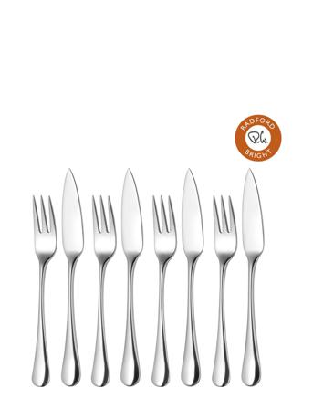 Radford Bright Fish Eaters, Set Of 4 Home Tableware Cutlery Seafood Cutlery Sets Sølv Robert Welch