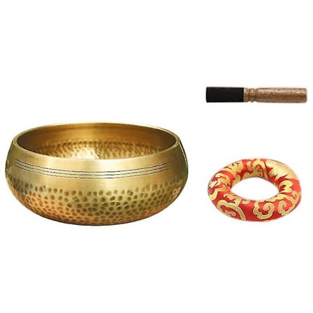 Nepal Handgjord Koppar Tibetansk Skål Yoga Meditation Sång och Buddhistisk Musikskål