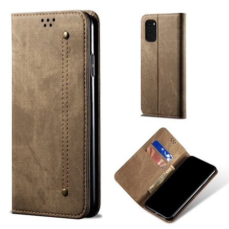 Jeans Samsung Galaxy S20 FE 5G flip case - Kahvi