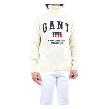 Gant - Stickade Tröjor - Beige - Herr - Storlek: S, Herr, Storlek: S