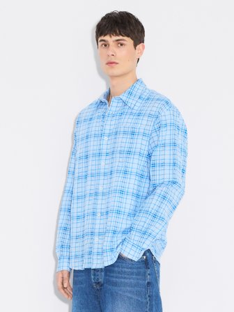 Holzweiler Regular-Fit Check Shirt - Blue Check - Men's - XL