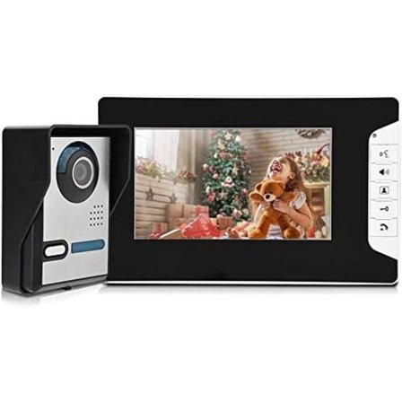 Video Dørklokkesett Dørtelefon Intercom Sett Smart Sikkerhetskamera System Hjemmebeskyttelsesenheter med 7-Tommers TFT LCD Skjerm Natt
