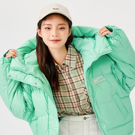 Damejakke Vinter Ny Tre-bevis Let Tynd Kort Sektion Hvid Kappe