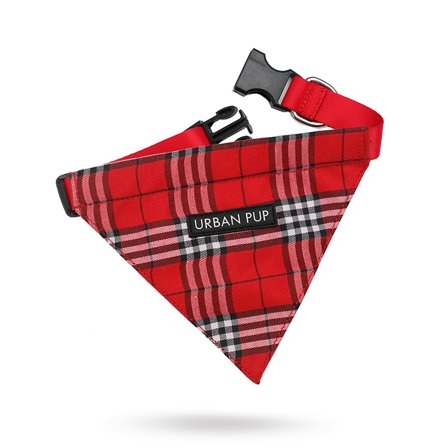 Urban Pup - Red Checked Tartan Bandana- Hundhalsband