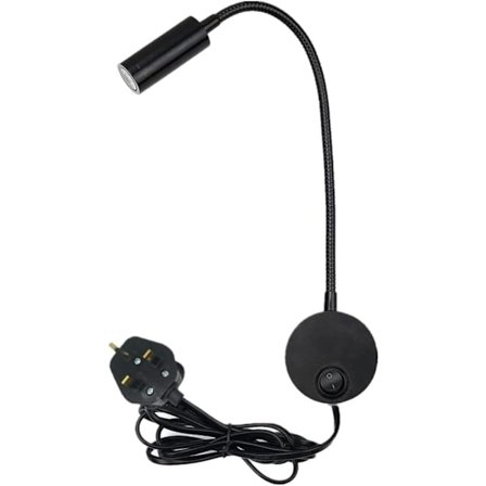 3W Fleksibel Svanehals Plugg inn Leselampe Kunstverk Utstillingsbelysning