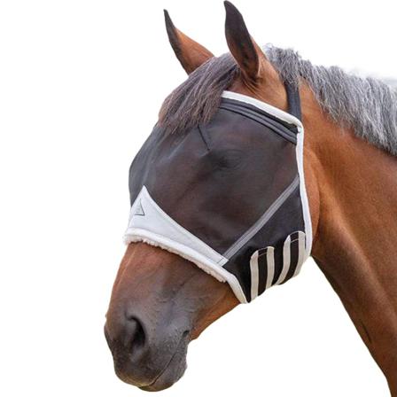 Shires Mesh Earless Horse Flugmask Pony Black