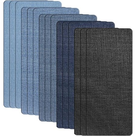 15 Stykker Stryke-på-lapper, Store Lappesett 28×12.5cm, Denim Stofflapp, Klærlapper, Reparasjonslapp, Stryke-på-lapp for Jeans Klær Jakke Ba